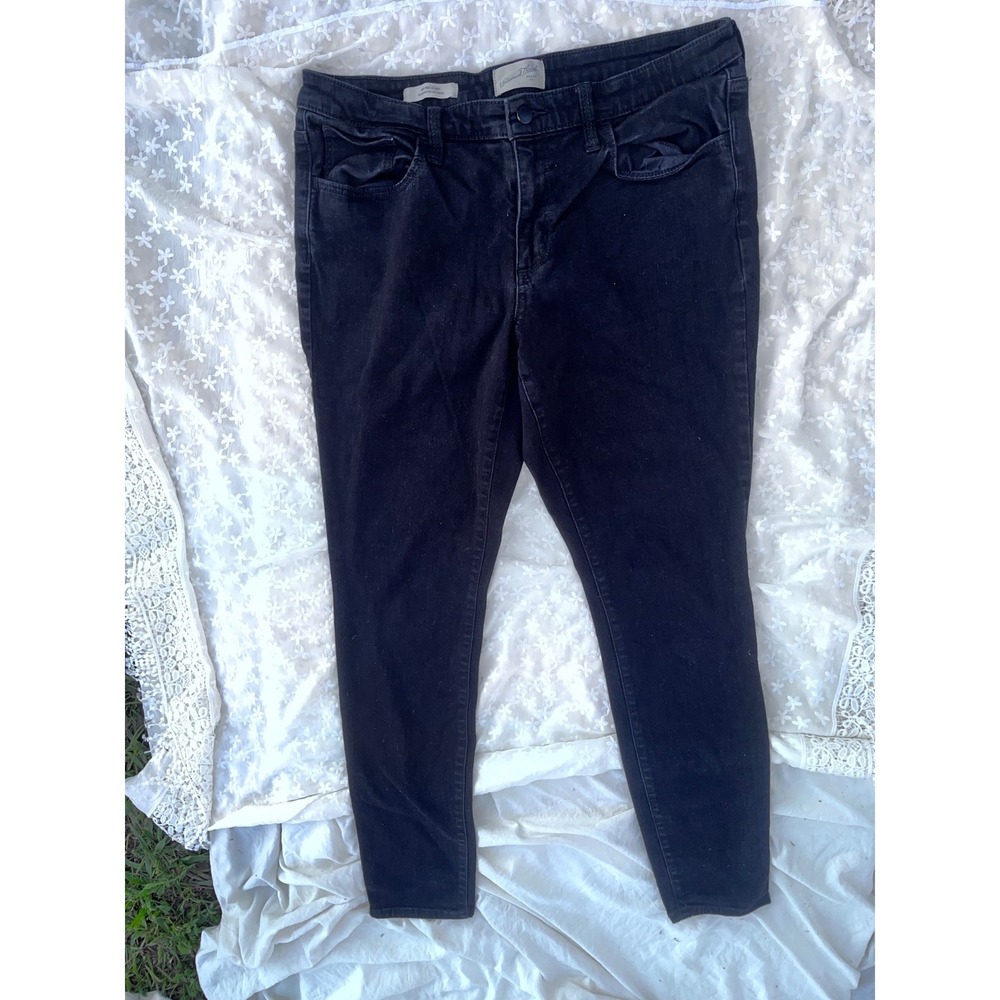 Universal Thread Black Mid Rise Skinny Jeans Women's‎ Size 14 Long